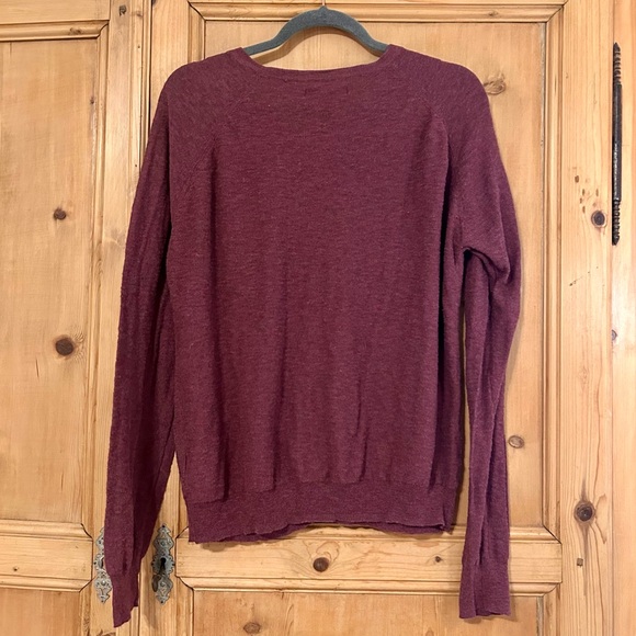 Eddie Bauer Women’s Wine Lightweight Cardigan with Satin Ribbon Detail - Picture 3 of 5